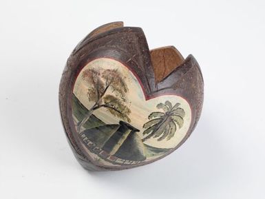 Painted coconut shell