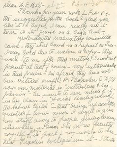 Letter from Rachel Davis Du Bois to W. E. B. Du Bois