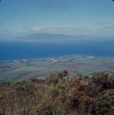 [Landscape view of Molokai from west Maui, United States]