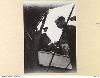CAPE WOM, WEWAK AREA, NEW GUINEA. 1945-09-14. FOLLOWING HIS FORMAL SURRENDER TO MAJOR GENERAL H.C.H. ROBERTSON, GENERAL OFFICER COMMANDING 6 DIVISION ON 13 SEPTEMBER, LIEUTENANT GENERAL H. ADACHI, ..