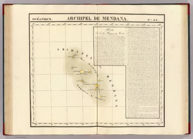 Archipel de Mendana. Oceanique no. 34. (Dresse par Ph. Vandermaelen, lithographie par H. Ode. Sixieme partie. - Oceanique. Bruxelles. 1827)