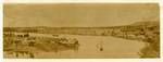 View of Brisbane River, looking across from New Farm to Kangaroo Point on left, Botanical Gardens and Queensland Parliament House in the background, Brisbane, c1880