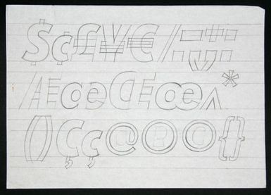 Churchward Legible Exbold Condensed Italic Sketch