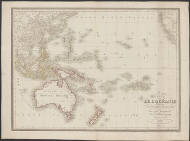 Carte de l'Oceanie contenant l'Australie, La Polynesie, et les iles Asiatiques / par J.B. Poirson, ing. geog. ; revue par A. Toussaint
