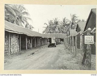 LAE, NEW GUINEA. 1944-10-04. THE AREA BULK STORE (DRY GOODS) OF THE AUSTRALIAN ARMY CANTEENS SERVICE, NEW GUINEA DETACHMENT