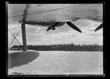 Landed seaplane, near Fijian island