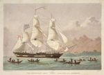 J M Kronheim and Company :The missionary ship "Duff" arriving at Otaheite. [Printed by] Kronheim and Co. London [1840s]