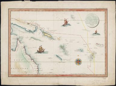 Carte d'une partie du Grand Ocean a l'E. et S.E. de la Nouvelle Guinee pour l'intelligence du voyage de la fregate espagnola la Princesa commandee par D. Franco Antonio Maurelle en 1781