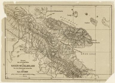 Skizze des östilichen teiles von Kaiser-Wilhelmsland, aus dem gedāchtmis / entworfen von Hptm. Detzner