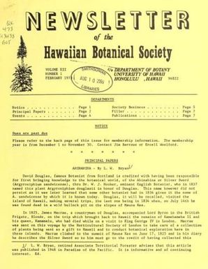 Newsletter - Hawaiian Botanical Society