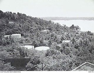 MANUS ISLAND, ADMIRALTY ISLANDS. POSTWAR VIEW OF THE FUEL STORAGE FACILITY. (NAVAL HISTORICAL COLLECTION)