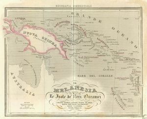 Melanesia or both the Oceanic Black Islands: New Guinea, Luigiade, New Ireland, New Brittany, Salomonide, New Caledonia, New Hebrides &.