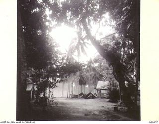 FINSCHHAFEN, NEW GUINEA. 1944-07-02. THE ENTRANCE TO A TRANSIT CAMP IN THE AREA