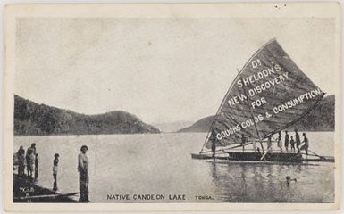 Native Canoe on Lake, Tonga