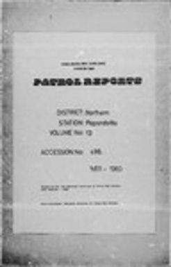 Patrol Reports. Northern District, Popondetta, 1959 - 1960