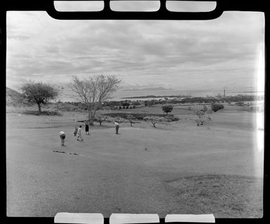 View of the golf course and the sea and islands beyond, Lautoka, Fiji