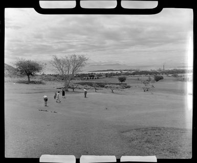 View of the golf course and the sea and islands beyond, Lautoka, Fiji