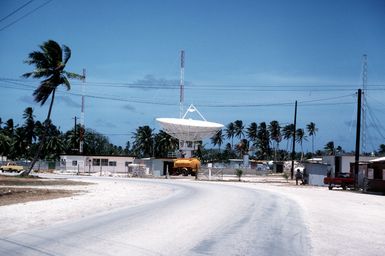 A view of an antenna at the Comsat Earth Station for Satellite Communications