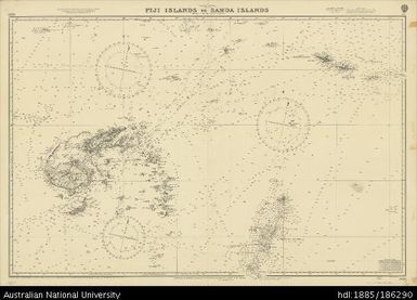 Fiji, Pacific Ocean, Fiji Islands to Samoa Islands, Hydrographic, Sheet 1829, 1959, 1:2 500 000