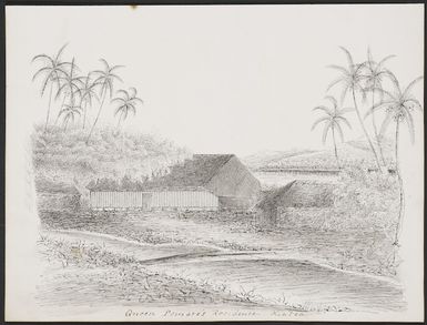 Speer, John, d 1848 :Queen Pomare's residence Riatea [Raiatea, November 1845]