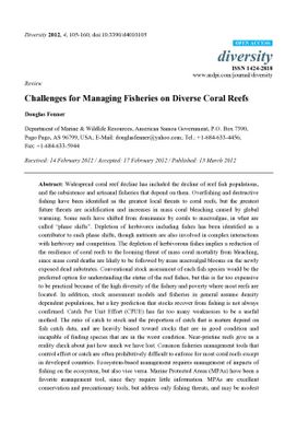 Challenges for managing fisheries on diverse coral reefs.