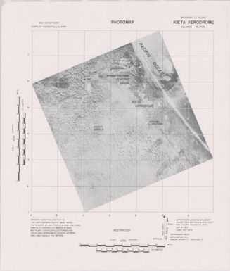 Photomap Kieta Aerodrome, Bougainville Island, Solomon Island / prepared under the direction of the Chief Engineer, USASOS, SWPA ; Photography by Air Force, U.S. Army, July 1942 ; partially controlled mosaic by Base Map Plant, USASOS, SWPA, September, 1942