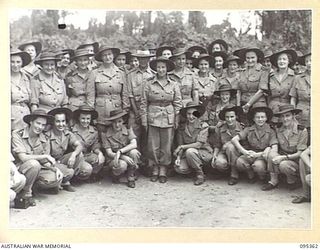 TOROKINA, BOUGAINVILLE, 1945-08-16. A GROUP OF AUSTRALIAN ARMY NURSING SERVICE SISTERS AND THE MATRON OF 2/1 GENERAL HOSPITAL