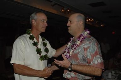 [Assignment: 48-DPA-09-28-08_SOI_K_NPS_Vol_AZ] President's Call to Service Award ceremony and reception for volunteers at the U.S.S. Arizona Memorial, Pearl Harbor, Honolulu, Hawaii, with Secretary Dirk Kempthorne [joining the National Park Service's Chief Historian for the Memorial, Daniel Martinez, among the dignitaries on hand] [48-DPA-09-28-09_SOI_K_NPS_Vol_AZ_IOD_4701.JPG]