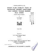 Steady-flow stability tests of navigation opening structures, Hilo Harbor tsunami barrier, Hilo, Hawaii : hydraulic model investigation