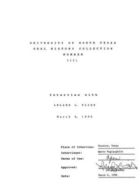 Oral History Interview with Leland L. Flinn, March 6, 1996