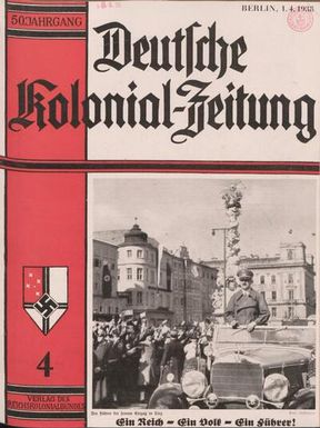 Deutsche Kolonialzeitung, 50. Jg. 1. April 1938, Heft 4.