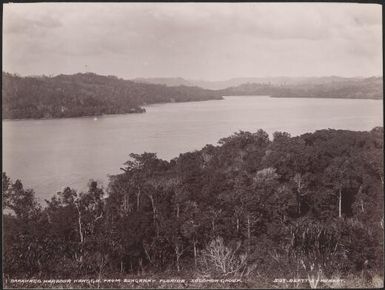 Baranago Harbour, viewed fron Bungana, Florida, Solomon Islands, 1906 / J.W. Beattie