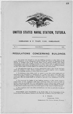 Regulations Concerning Buildings, Order No.1.