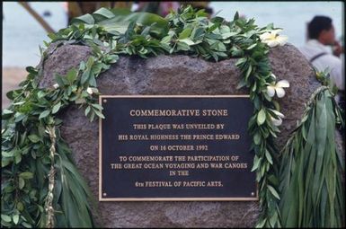 Commemorative stone, Sixth Festival of Pacific Arts