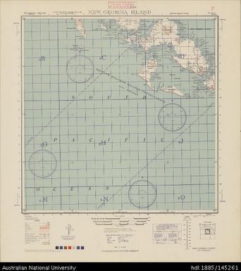 Solomon Islands (Melanesia), New Georgia Island, Series: AMS X401, Sheet SC 57-1, 1944, 1:500 000