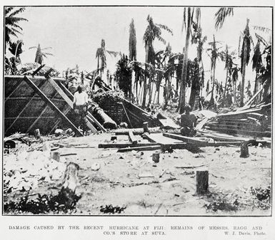 Damage caused by the recent hurricane at Fiji: remains of Messrs Ragg and Co's store at Suva