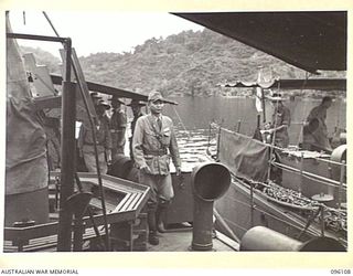 KAIRIRU ISLAND, NEW GUINEA. 1945-09-10. JAPANESE GARRISON FORCES ON KAIRIRU AND MUSCHU ISLANDS, COMMANDED BY REAR-ADMIRAL S. SATO, FORMALLY SURRENDERED TO MAJOR GENERAL H.C.H. ROBERTSON, GENERAL ..