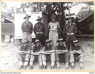 WIRUI BEACH, WEWAK AREA, NEW GUINEA. 1945-08-25. TROOPS AT THE UNIT CAMP ON THE BEACH WHERE THEY HAVE BEEN LOCATED SINCE COMING OUT OF ACTION IN THE WEWAK AREA. IDENTIFIED PERSONNEL ARE:- PRIVATE ..