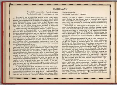 (Text Page) Maryland.