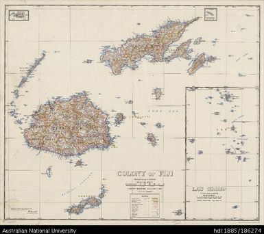 Fiji, Colony of Fiji, Topographic, 1938, 1:500 000