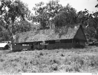 PORT MORESBY, NEW GUINEA. 1944-05-01. THE BUILDING USED BY THE NO.2 ARMY AIR PHOTO INTERPRETATION UNIT AND THE ALLIED TRANSLATOR AND INTERPRETER SECTION, ADVANCED ECHELON NO.1 AT G BRANCH, ..