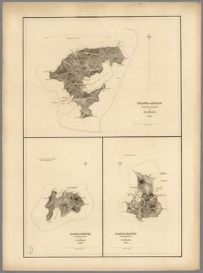 Island of Moala (Keteira), Feejee (Fiji) Group, by the U.S.Ex.Ex. 1840. Island of Totoia (Totoya), Feejee (Fiji) Group, by the U.S.Ex.Ex. 1840. Island of Matuku, Feejee (Fiji) Group, by the U.S.Ex.Ex. 1840.
