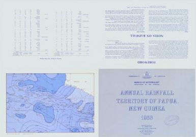 Annual rainfall map, Territory of Papua and New Guinea (Verso 1968)