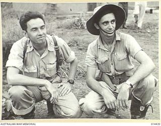 1943-03-15. NEW GUINEA. LIEUT EDWARD SOLOMAN (SUFFOLK VIRGINIA) PILOT OF A MITCHELL BOMBER AIRCRAFT. BOMBS FROM THIS PLANE SCORED HITS ON TWO SHIPS IN THE JAP CONVOY DESTROYED IN THE BISMARCK SEA ..