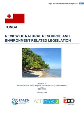 Review of natural resource and environment related legislation : Tonga