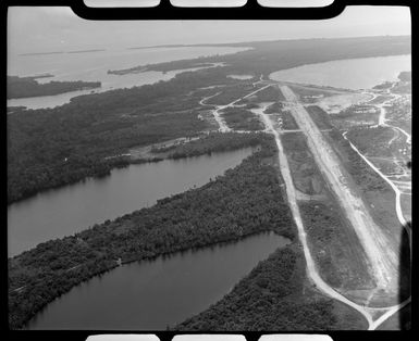 [Airport?], Los Negros Island, with Manus Island beyond, Bismarck Archipelago, Papua New Guinea