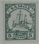 Stamp: Samoan Five Pfennig