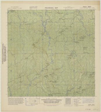 Provisional map, northeast New Guinea: Hauk East (Sheet Hauk East)