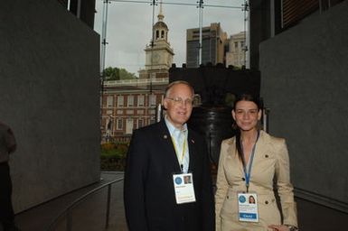 [Assignment: 48-DPA-07-13-08_SOI_K_Philly_Rec] Reception at Independence National Historical Park for attendees at the National Governors Association Centennial Meeting in Philadelphia, Pennsylvania. Secretary Dirk Kempthorne [and Independence National Historical Park Deputy Superintendent Darla Sidles delivered official remarks; and the Secretary conversed with fellow NGA attendees, among them Pennsylvanina Governor Edward Rendell, Vermont Governor James Douglas, Wyoming Governor Dave Freudenthal, Guam Governor Felix Camacho, former Tennessee Governor Don Sundquist, and former Michigan Governor John Engler.] [48-DPA-07-13-08_SOI_K_Philly_Rec_IOD_9335.JPG]
