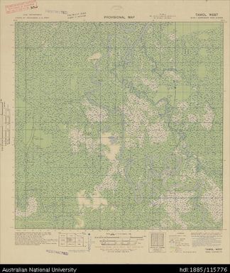 Papua New Guinea, Northeast New Guinea, Tamol West, Provisional map, Sheet B55/1, 1943, 1:63 360